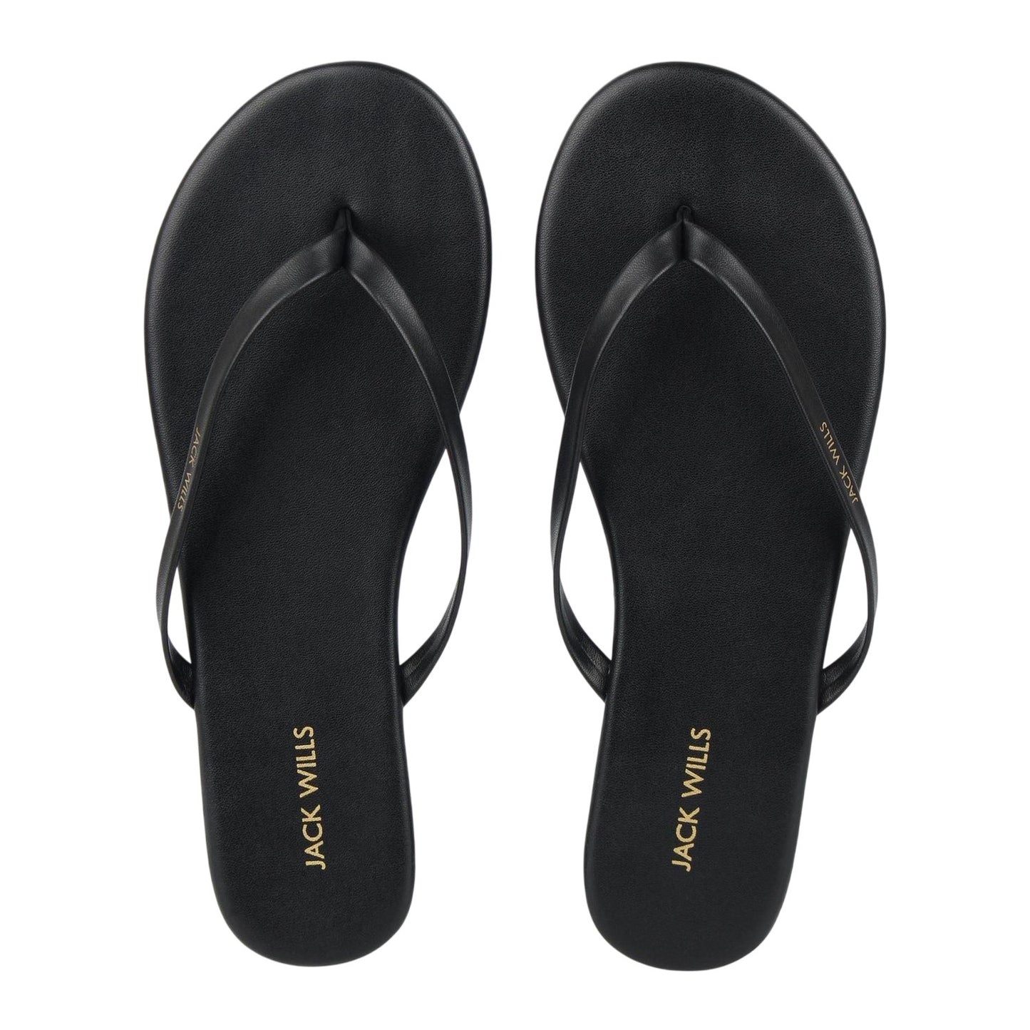 Black - Pack Shot - Jack Wills Womens-Ladies Synthetic Flat Flip Flops