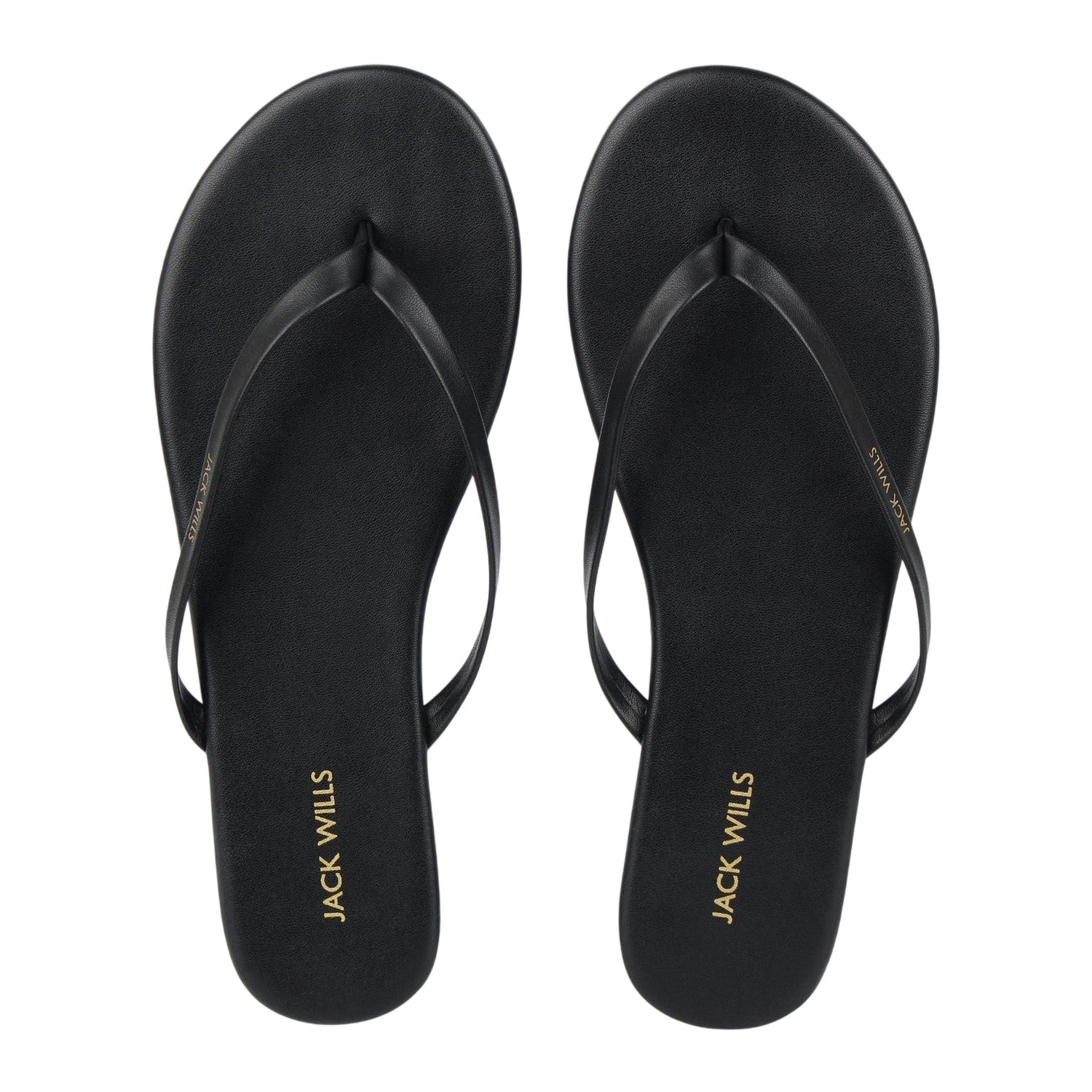 Black - Pack Shot - Jack Wills Womens-Ladies Synthetic Flat Flip Flops