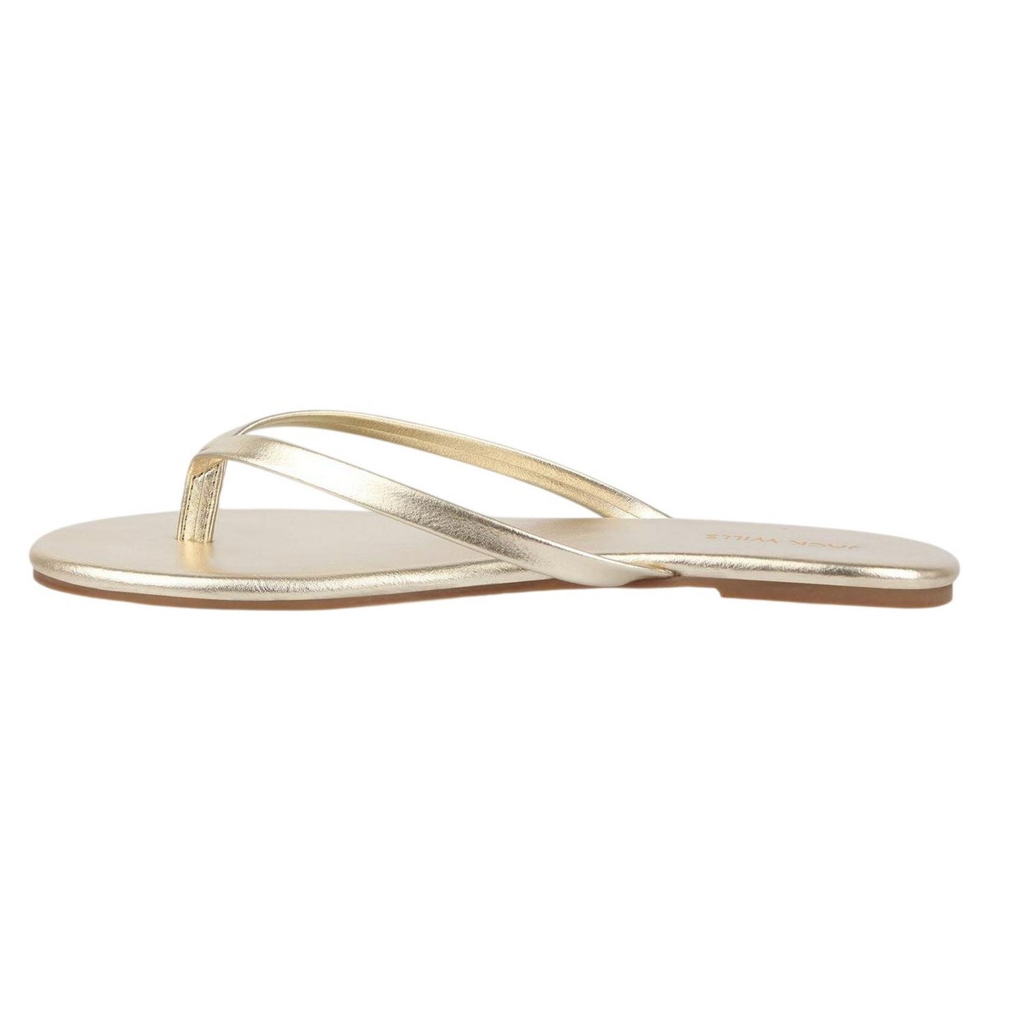 Gold - Back - Jack Wills Womens-Ladies Synthetic Flat Flip Flops