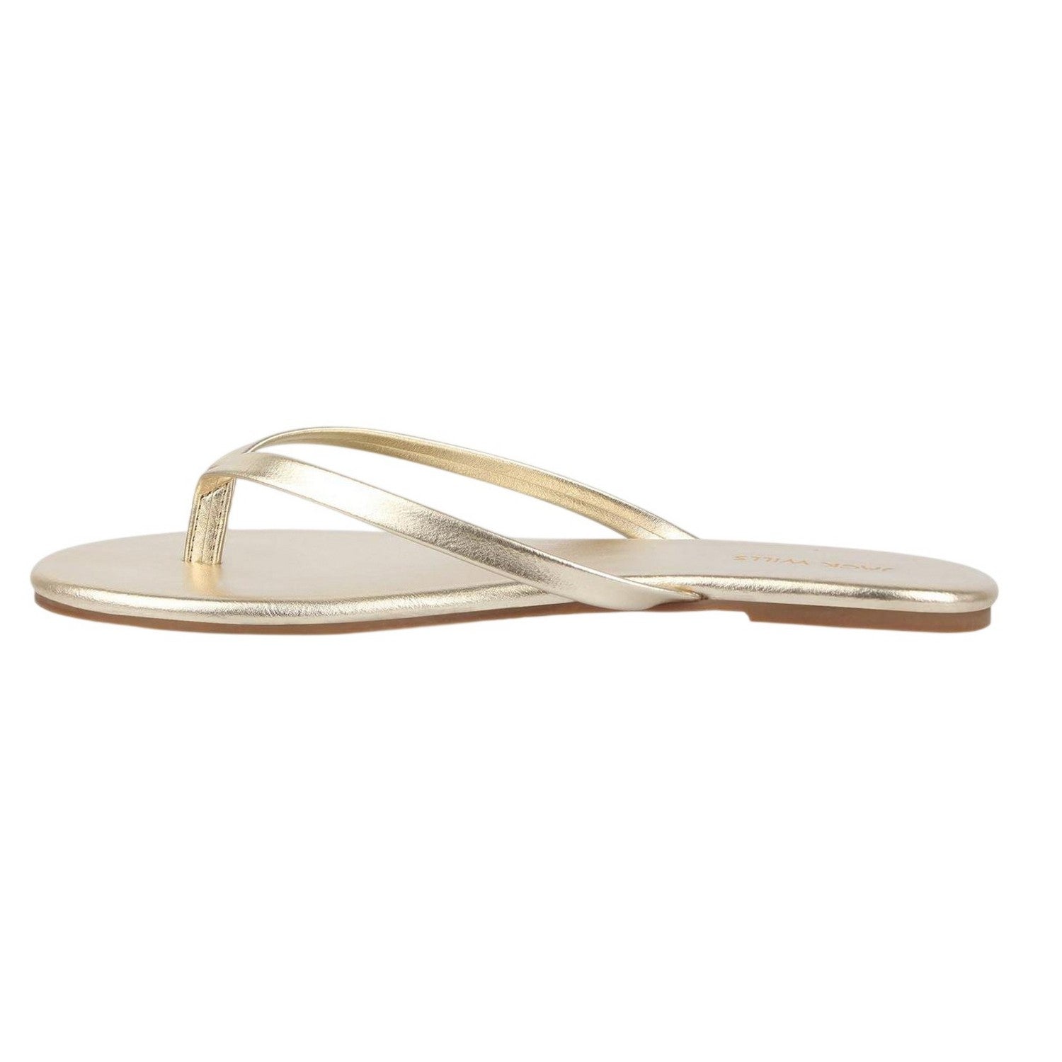 Gold - Back - Jack Wills Womens-Ladies Synthetic Flat Flip Flops