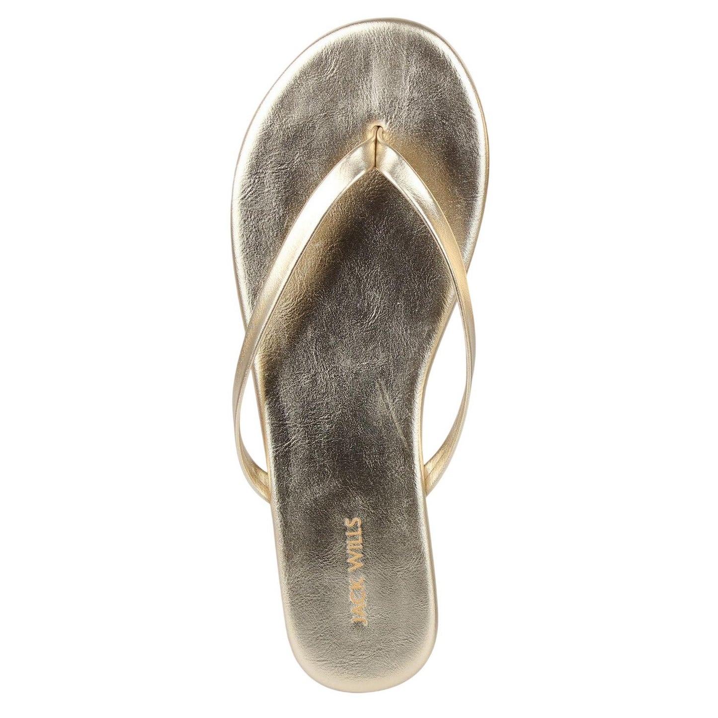 Gold - Side - Jack Wills Womens-Ladies Synthetic Flat Flip Flops