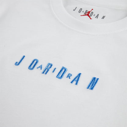 White-Blue - Side - Nike Childrens-Kids Air Jordan Logo Soft T-Shirt Set