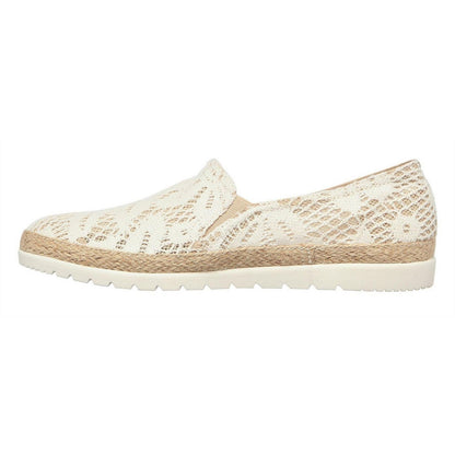 Off White - Back - Skechers Womens-Ladies Bobs Crochet Flex Sole Espadrilles