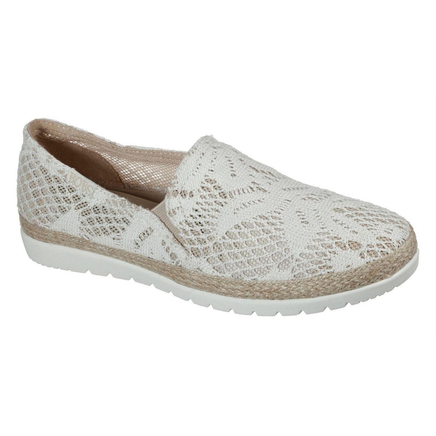 Off White - Side - Skechers Womens-Ladies Bobs Crochet Flex Sole Espadrilles