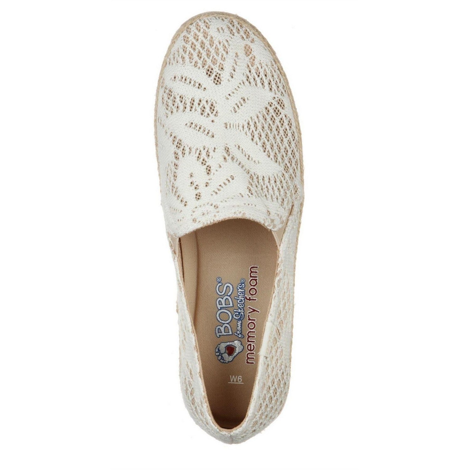 Off White - Lifestyle - Skechers Womens-Ladies Bobs Crochet Flex Sole Espadrilles