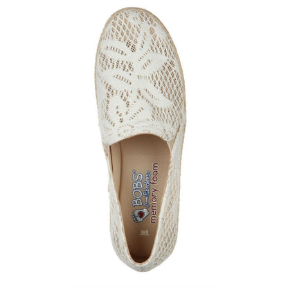 Off White - Lifestyle - Skechers Womens-Ladies Bobs Crochet Flex Sole Espadrilles