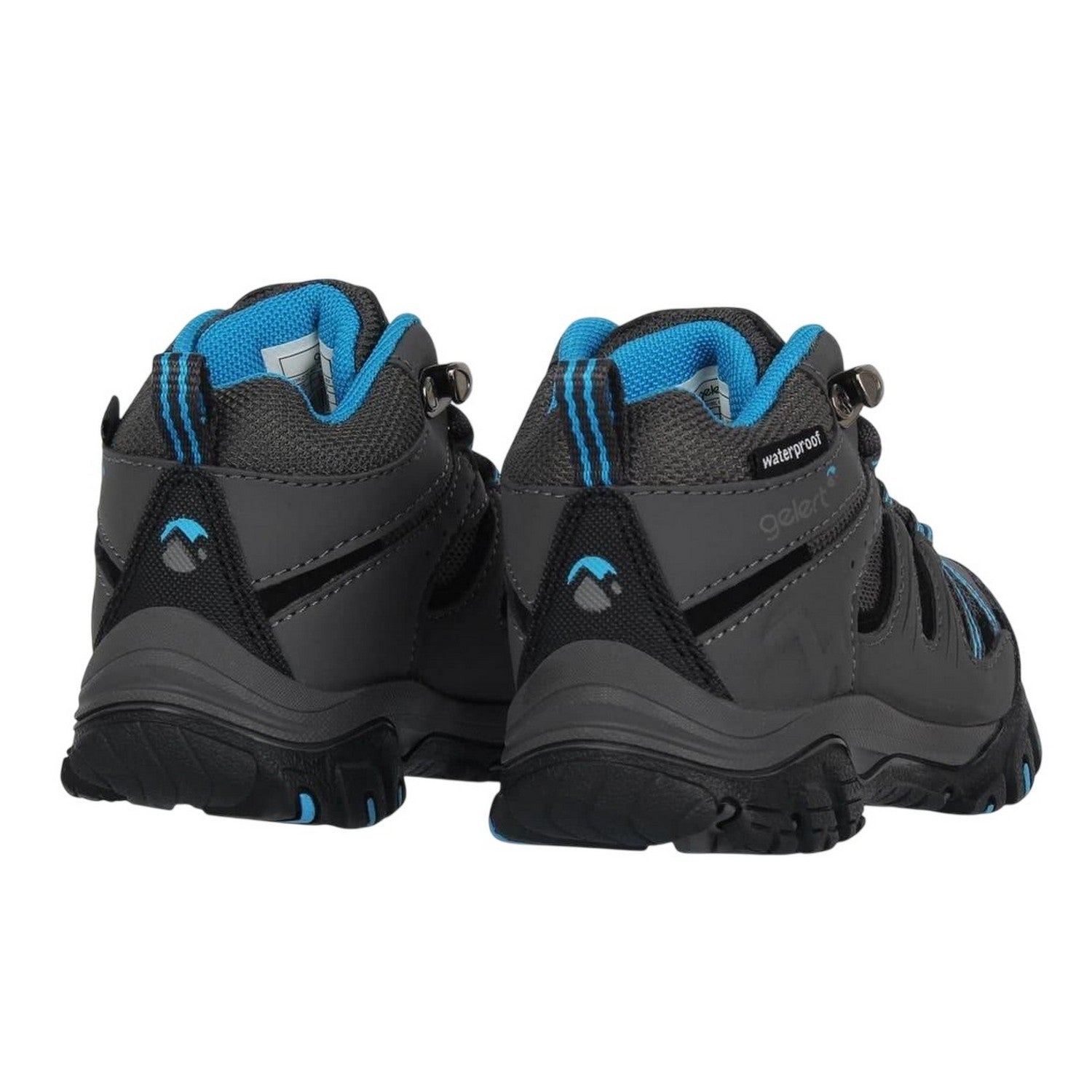Charcoal-Blue - Back - Gelert Childrens-Kids Horizon Waterproof Mid Cut Walking Boots