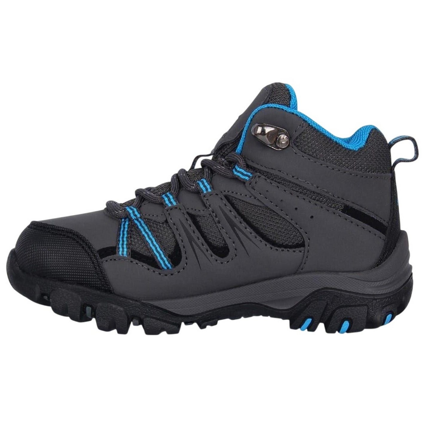 Charcoal-Blue - Side - Gelert Childrens-Kids Horizon Waterproof Mid Cut Walking Boots