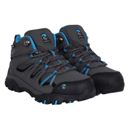Charcoal-Blue - Pack Shot - Gelert Childrens-Kids Horizon Waterproof Mid Cut Walking Boots