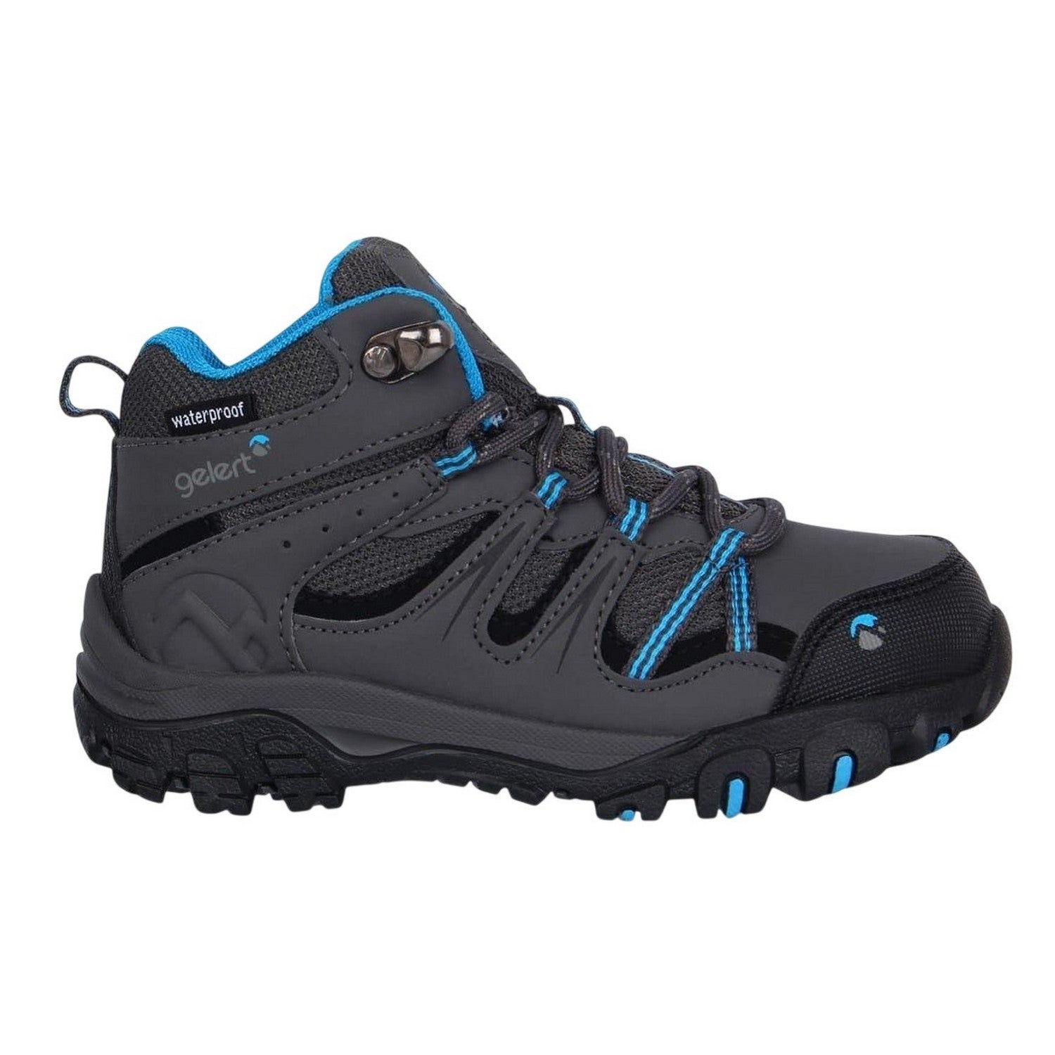 Charcoal-Blue - Front - Gelert Childrens-Kids Horizon Waterproof Mid Cut Walking Boots