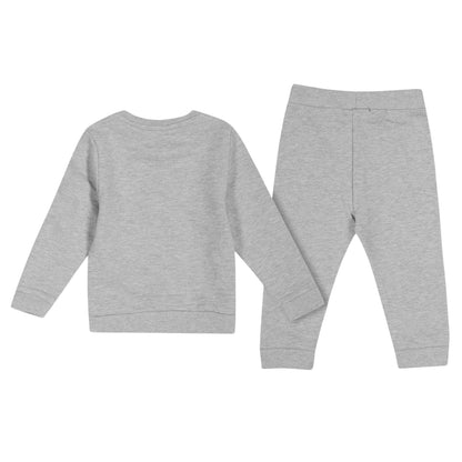 Light Grey Marl - Back - Lyle & Scott Childrens-Kids Cotton Casual Tracksuit