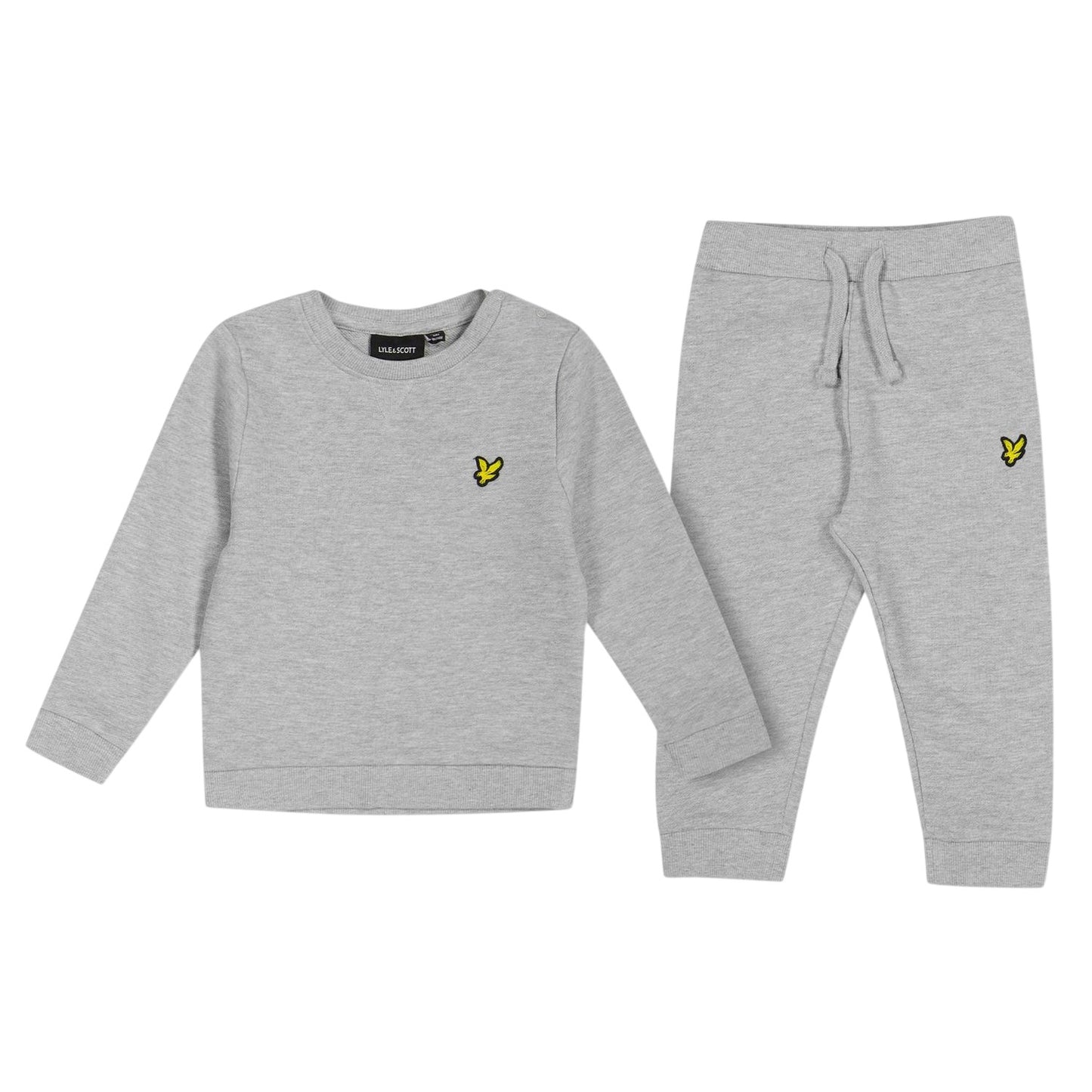 Light Grey Marl - Front - Lyle & Scott Childrens-Kids Cotton Casual Tracksuit