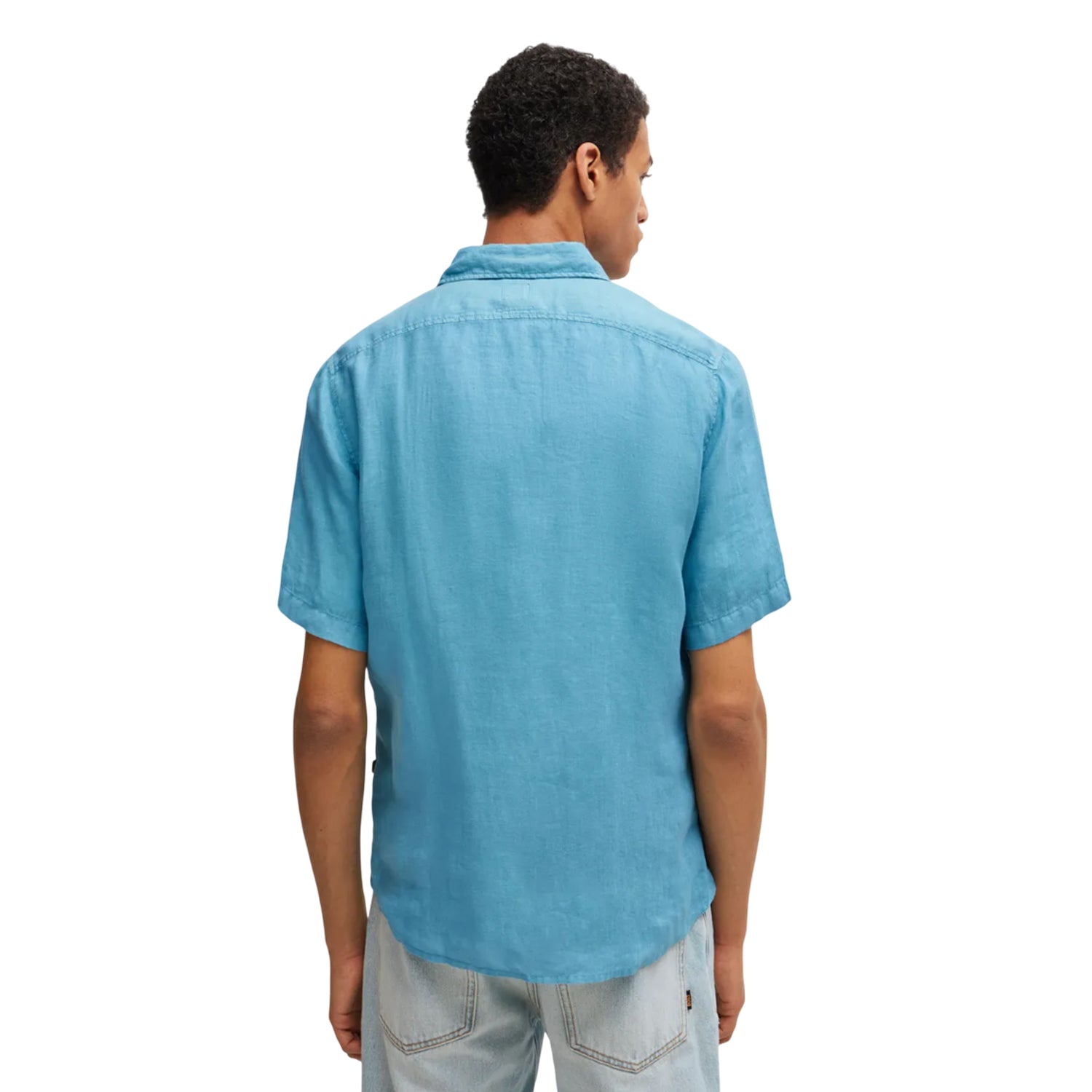 Blue - Back - Boss Mens Rash Shirt