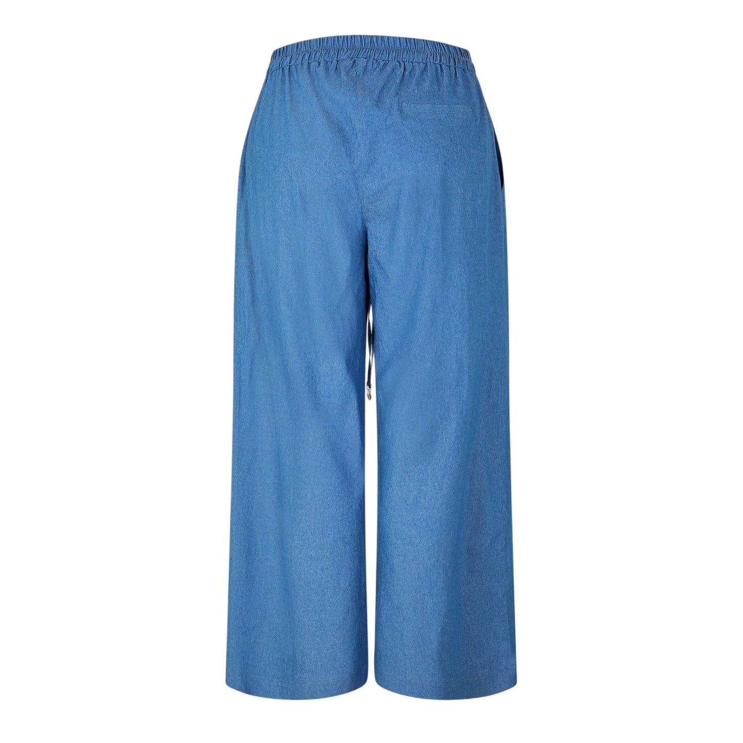 Chambray - Back - Biba Womens-Ladies Plain Wide Leg Trousers