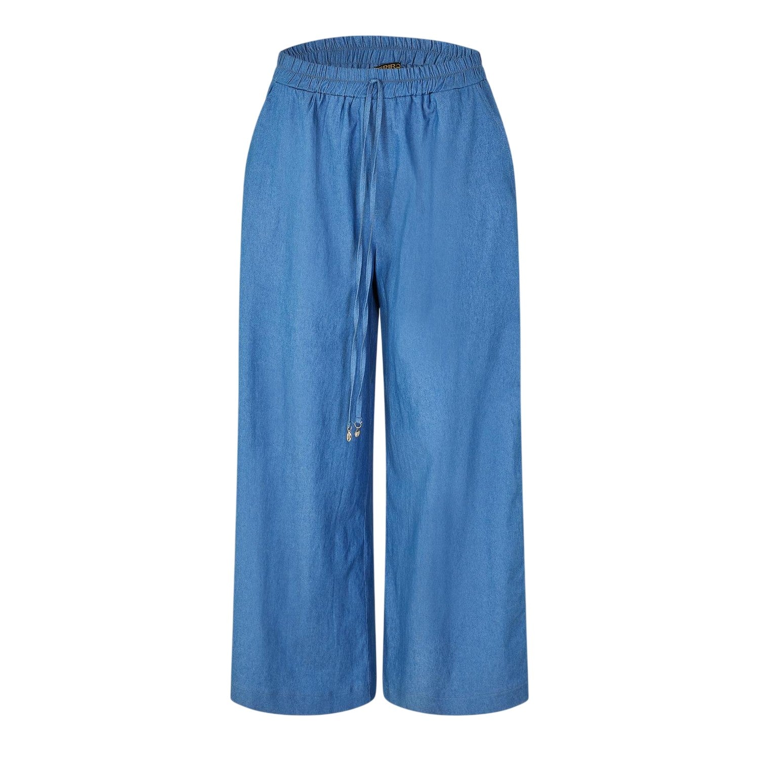 Chambray - Front - Biba Womens-Ladies Plain Wide Leg Trousers