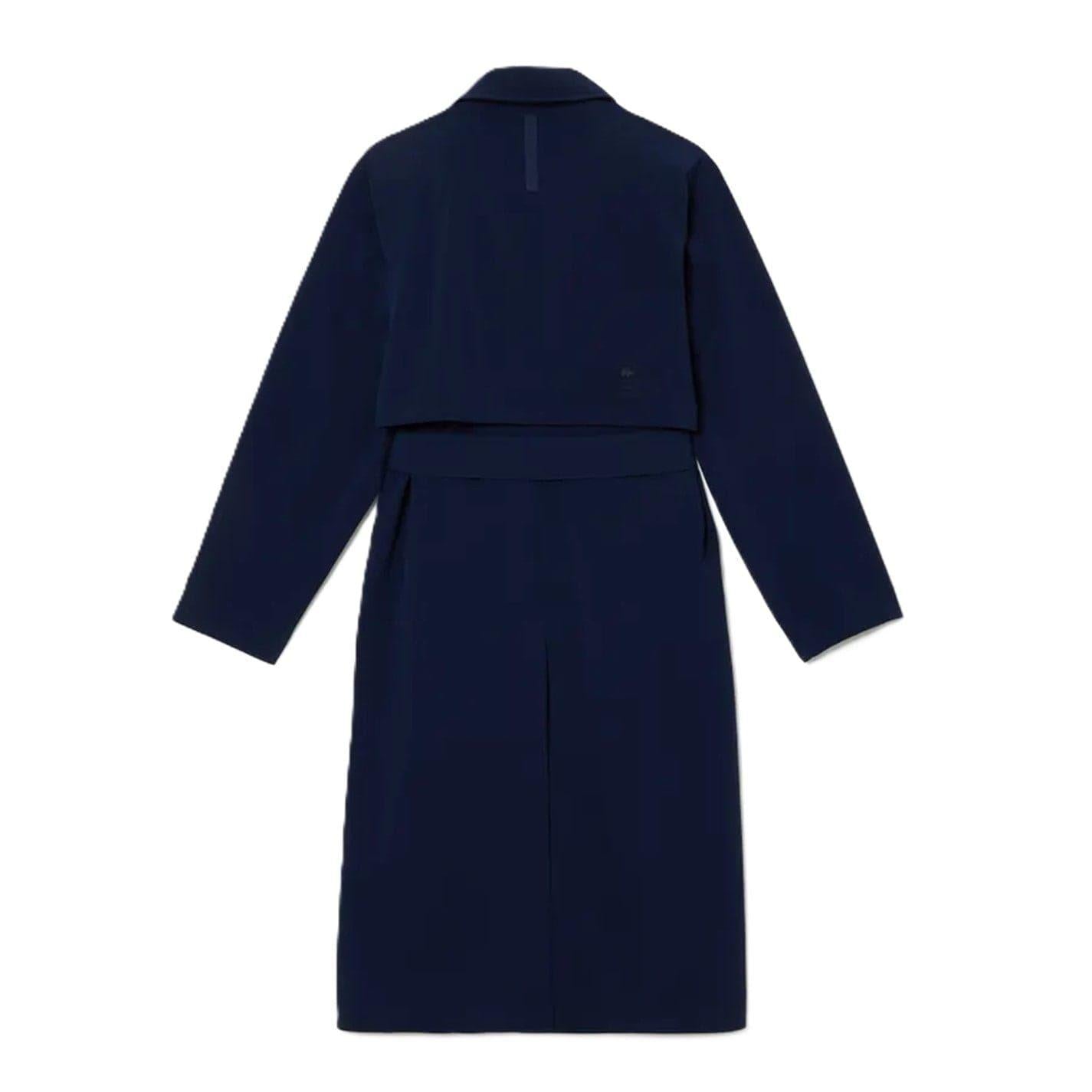 Navy Blue - Back - Lacoste Womens-Ladies Belted Trench Coat