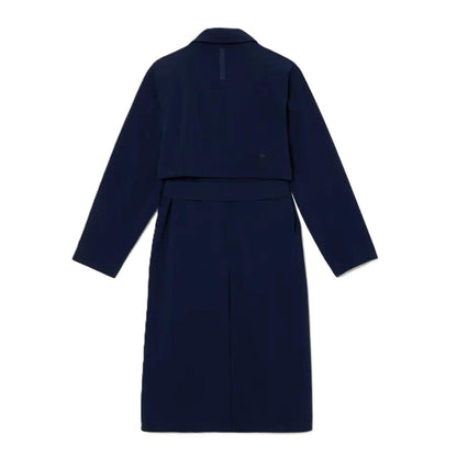 Navy Blue - Back - Lacoste Womens-Ladies Belted Trench Coat