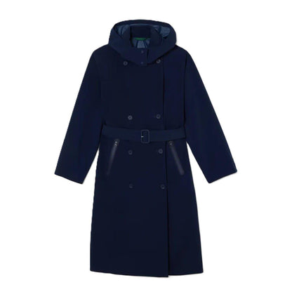 Navy Blue - Front - Lacoste Womens-Ladies Belted Trench Coat