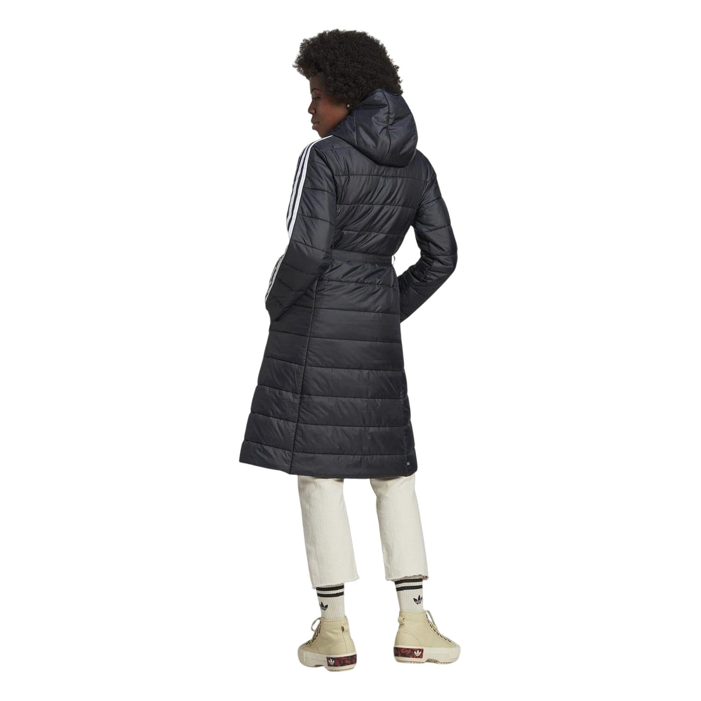 Black - Back - Adidas Womens-Ladies Originals Long-Sleeved Hooded Jacket