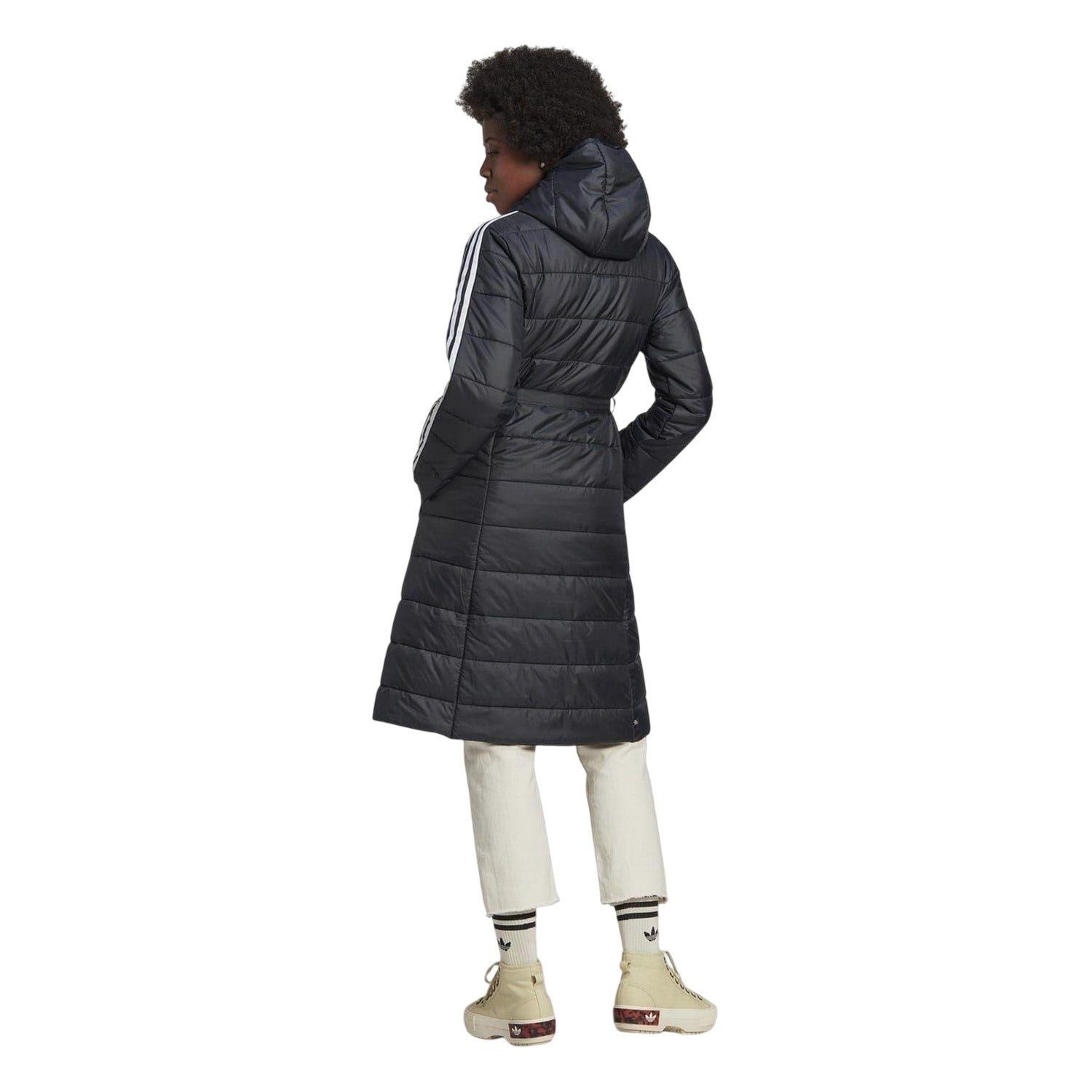 Black - Back - Adidas Womens-Ladies Originals Long-Sleeved Hooded Jacket