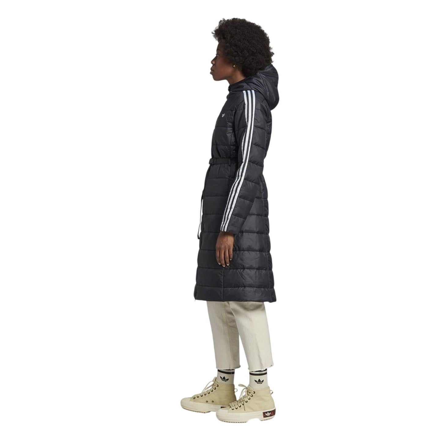 Black - Side - Adidas Womens-Ladies Originals Long-Sleeved Hooded Jacket