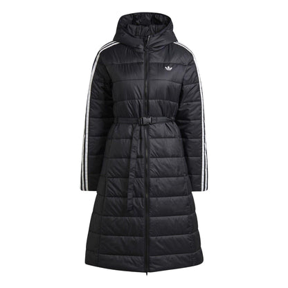 Black - Front - Adidas Womens-Ladies Originals Long-Sleeved Hooded Jacket