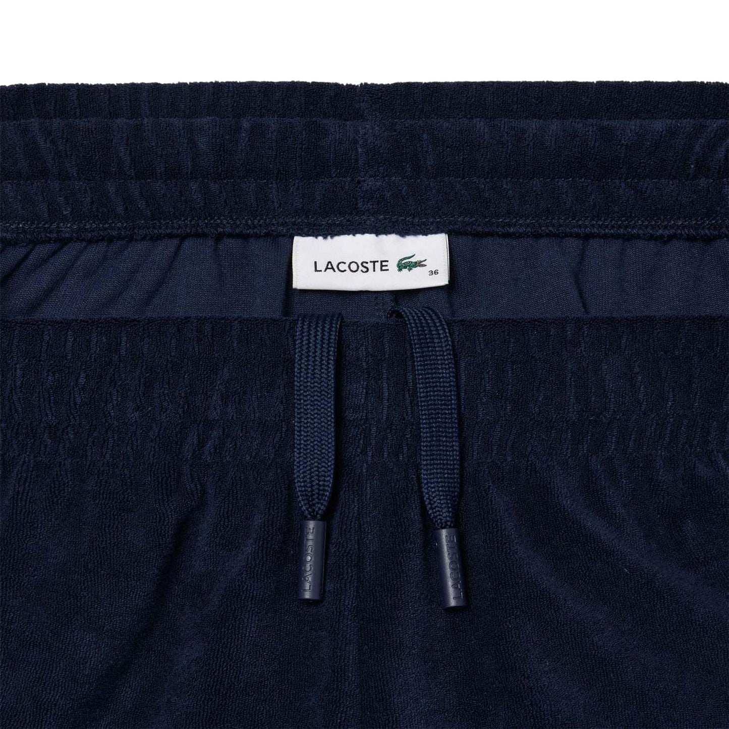 Blue - Side - Lacoste Womens-Ladies Terrycloth Contrast Shorts