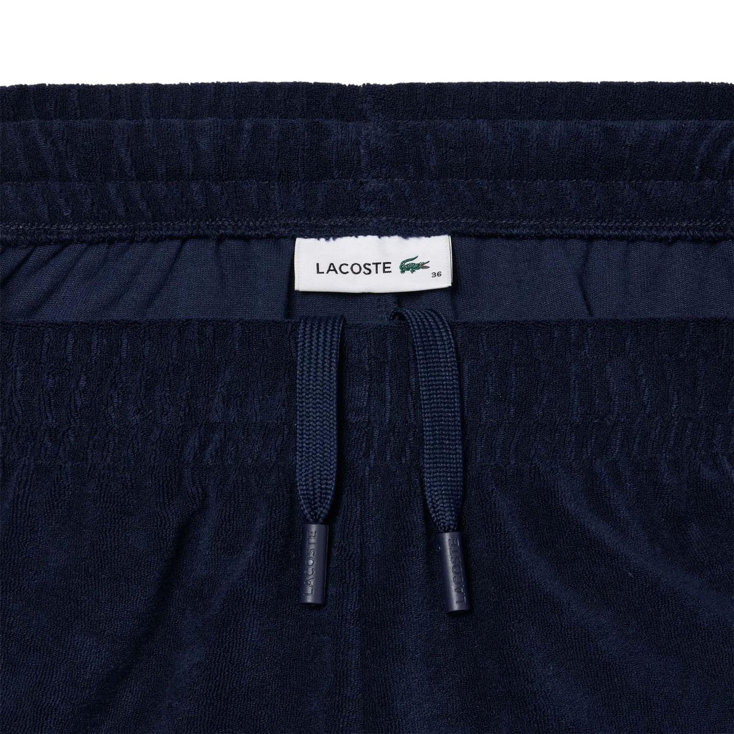 Blue - Side - Lacoste Womens-Ladies Terrycloth Contrast Shorts