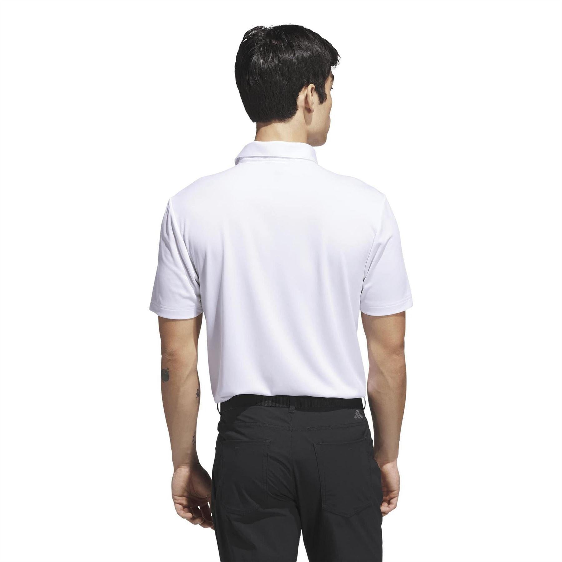 White - Back - Adidas Mens Performance Golf Polo Shirt