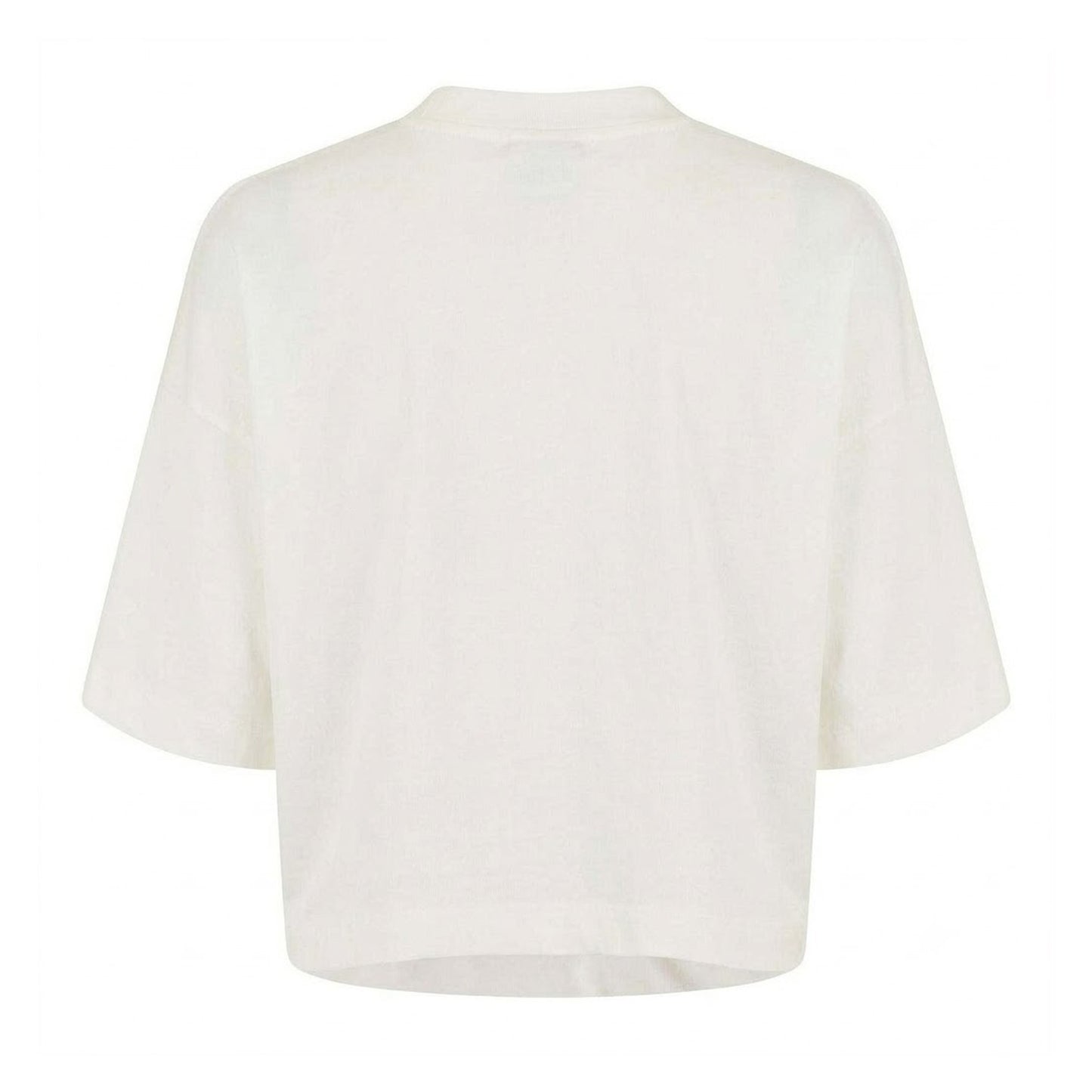 White - Back - Hugo Womens-Ladies Damelody Stacked Logo Crop T-Shirt