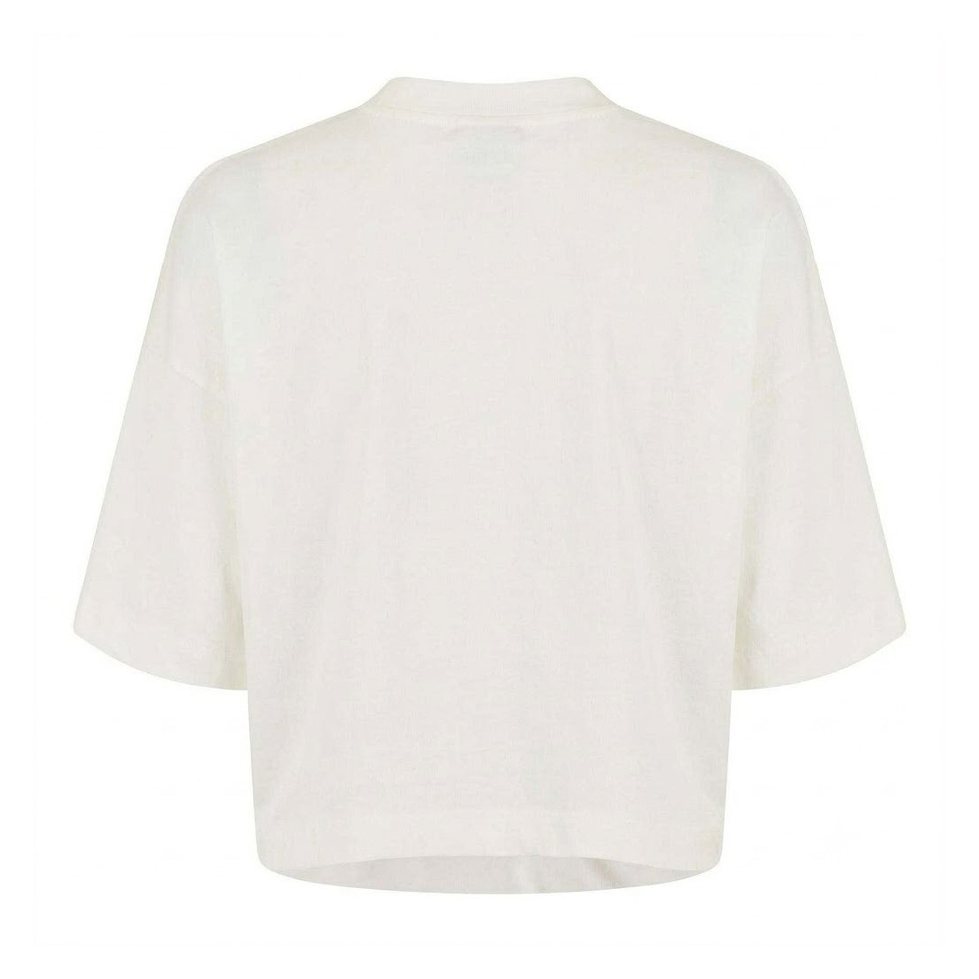 White - Back - Hugo Womens-Ladies Damelody Stacked Logo Crop T-Shirt