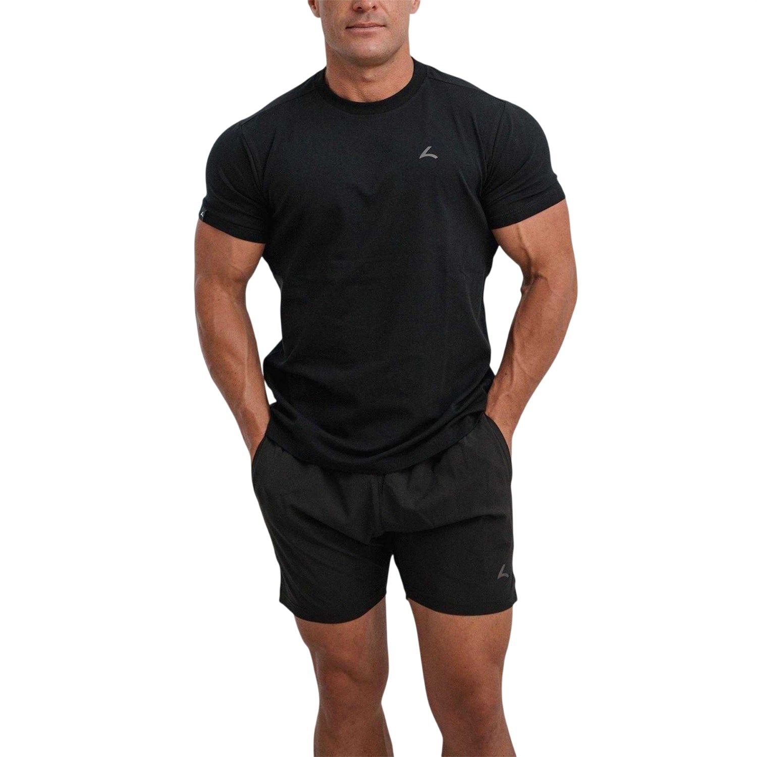 Black - Side - Reeva Mens Microfibre Shorts