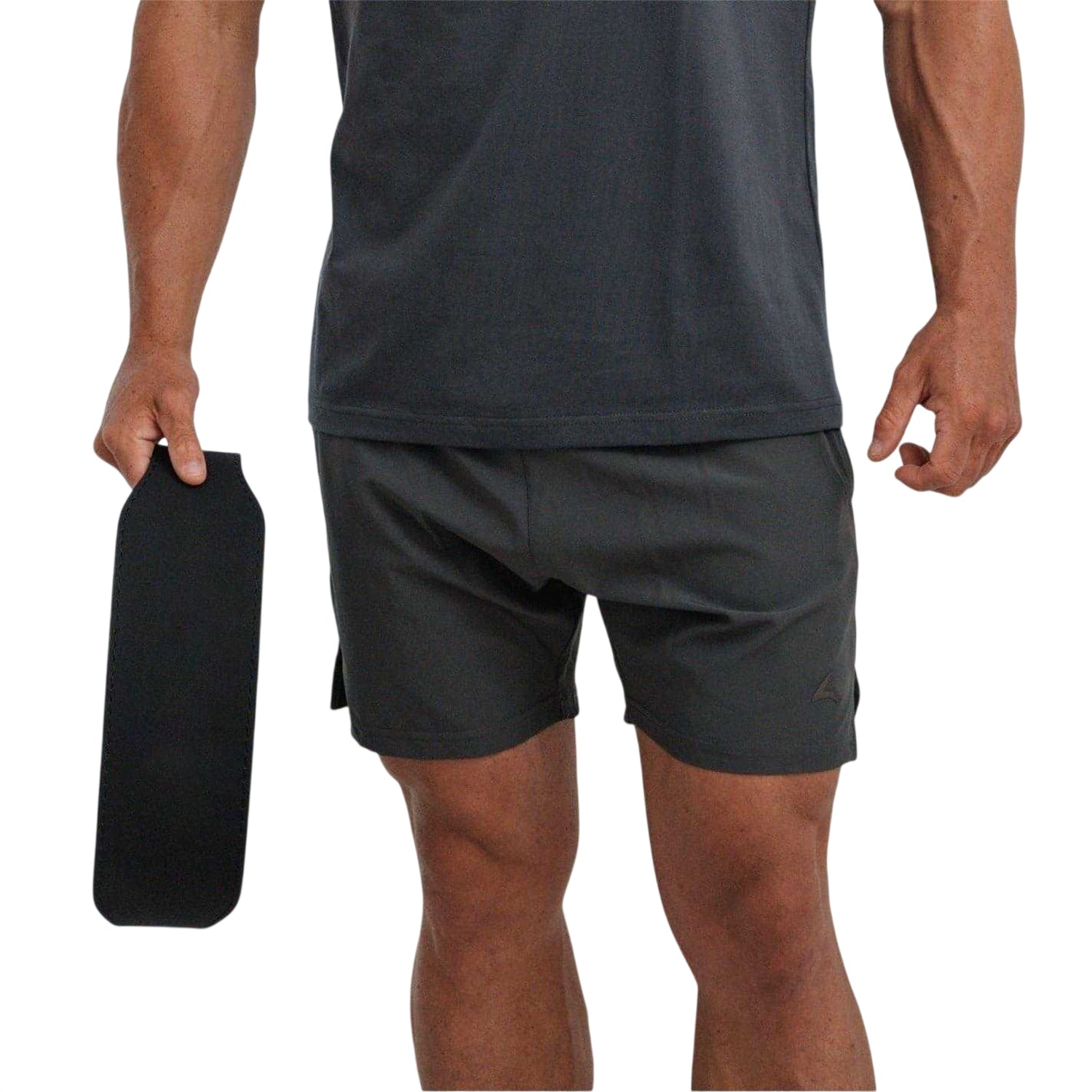 Grey - Side - Reeva Mens Microfibre Shorts