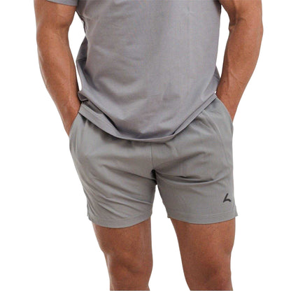Light Grey - Side - Reeva Mens Microfibre Shorts