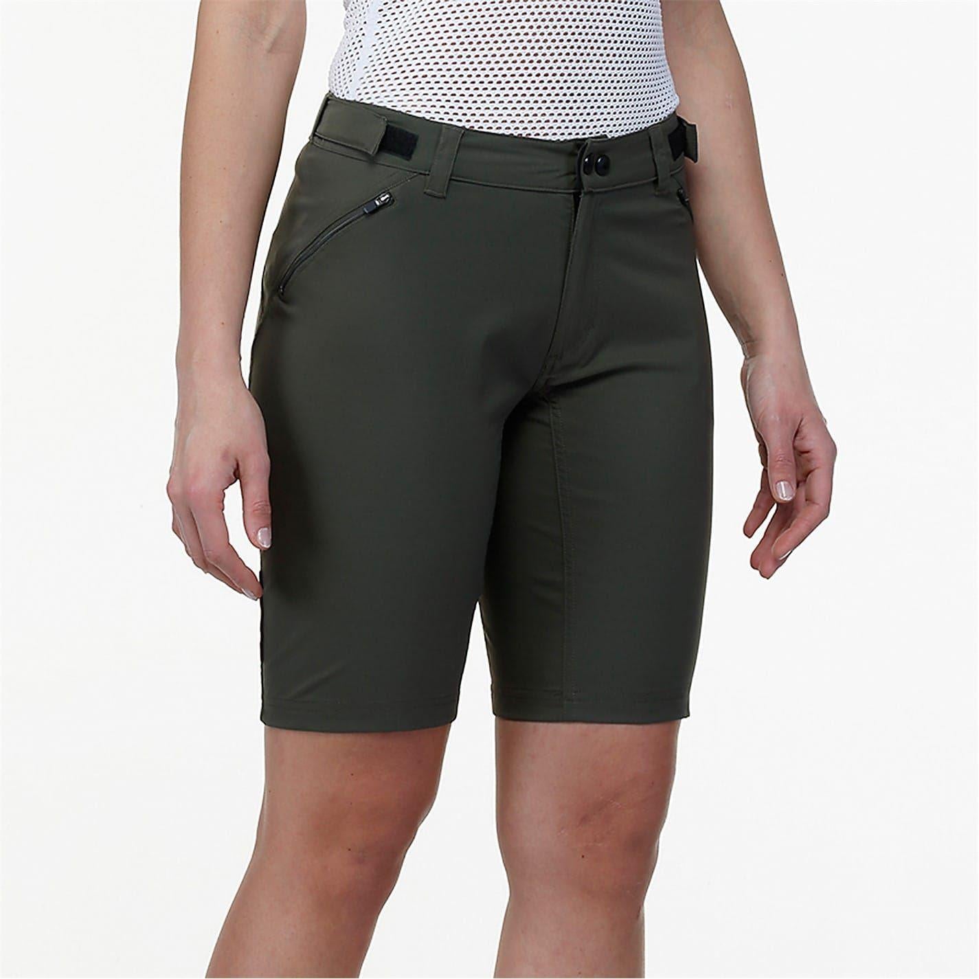 Dark Green - Side - Bicycle Line Womens-Ladies Imola Baggy Shorts