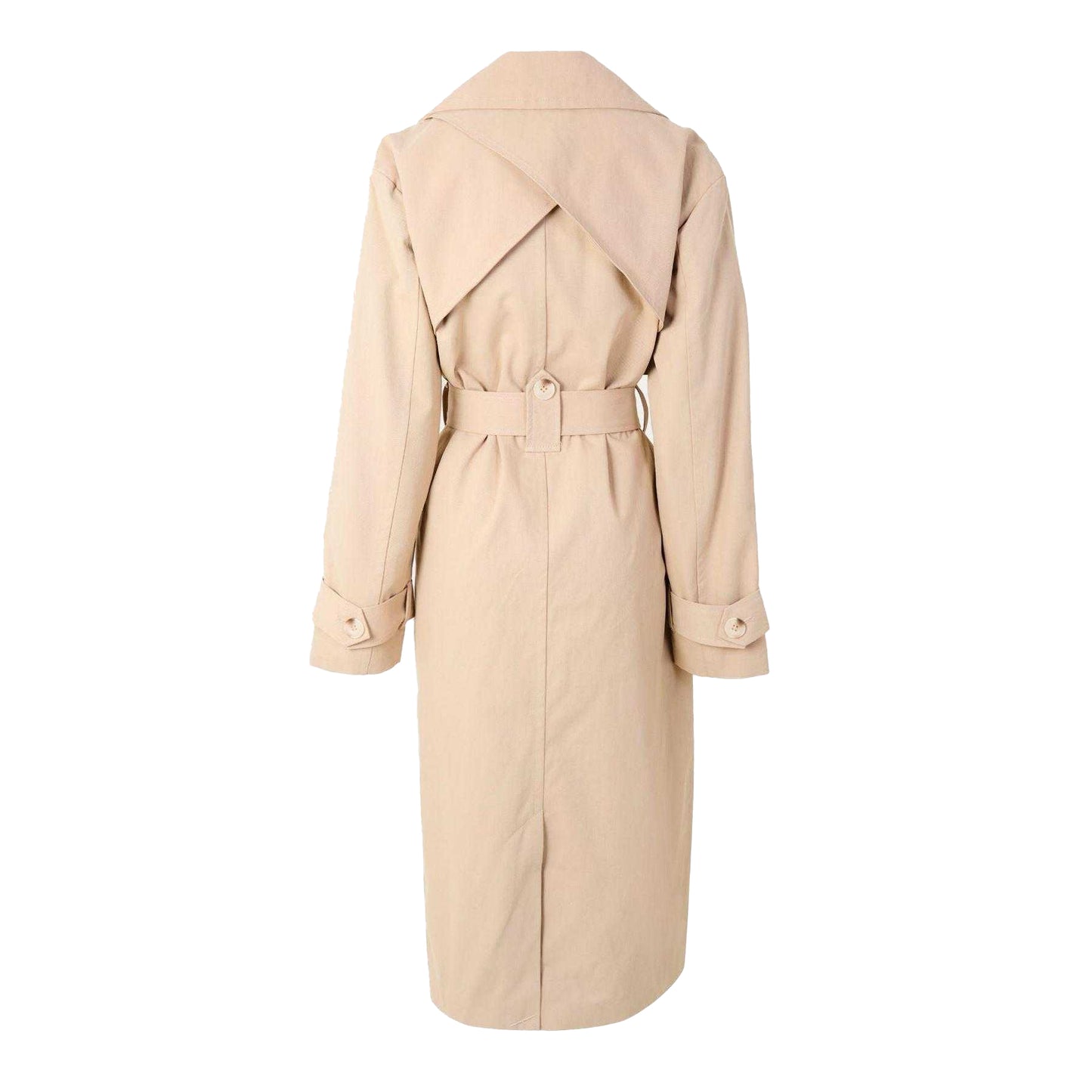 Beige - Back - 4th & Reckless Womens-Ladies Lapel Collar Trench Coat