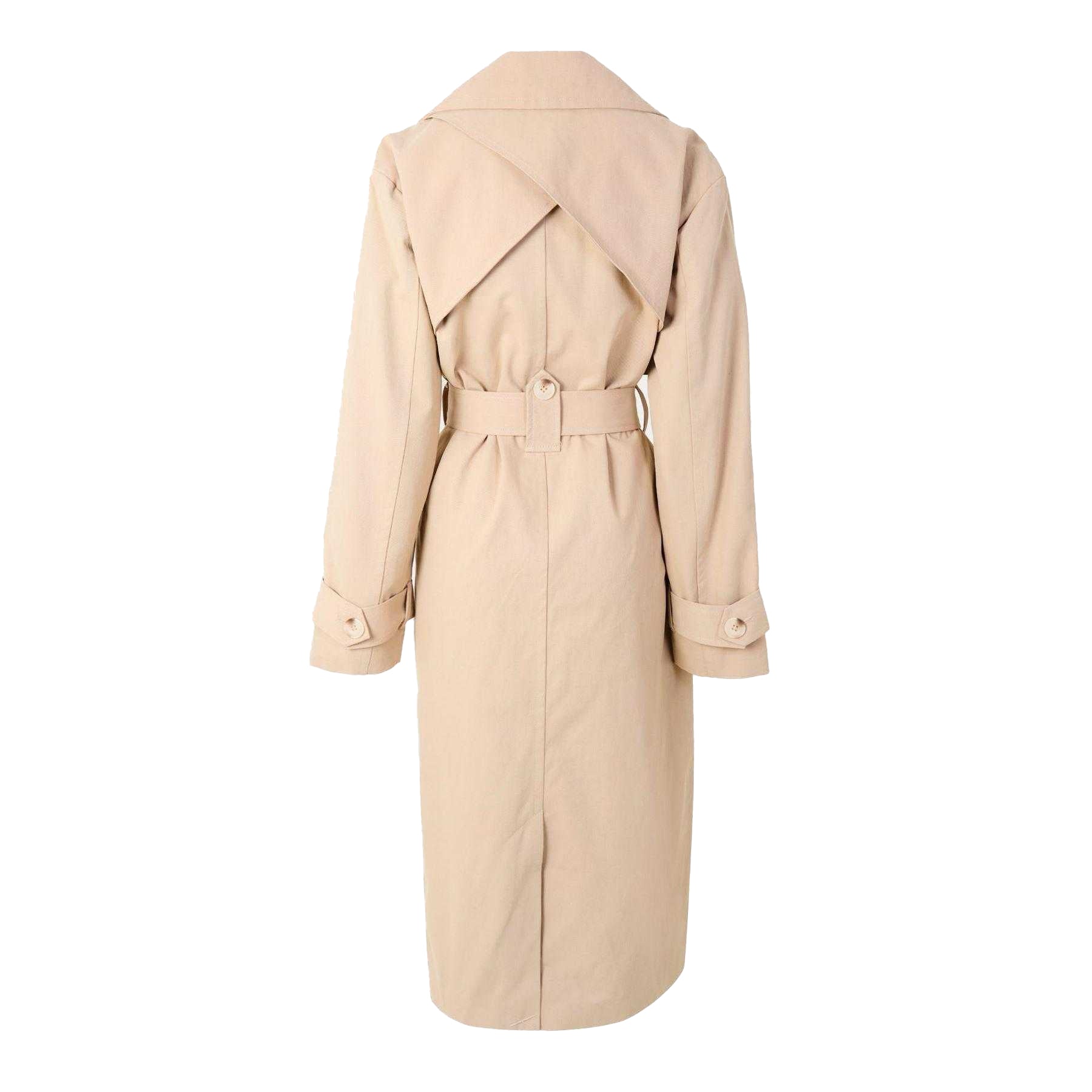 Beige - Back - 4th & Reckless Womens-Ladies Lapel Collar Trench Coat