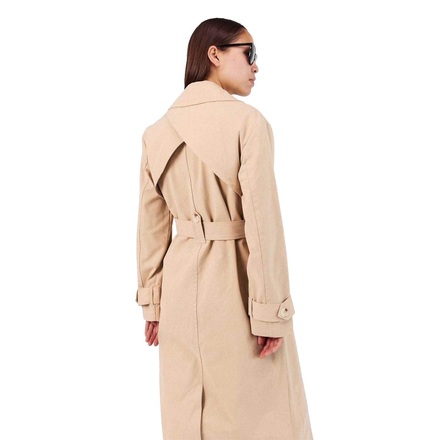 Beige - Side - 4th & Reckless Womens-Ladies Lapel Collar Trench Coat