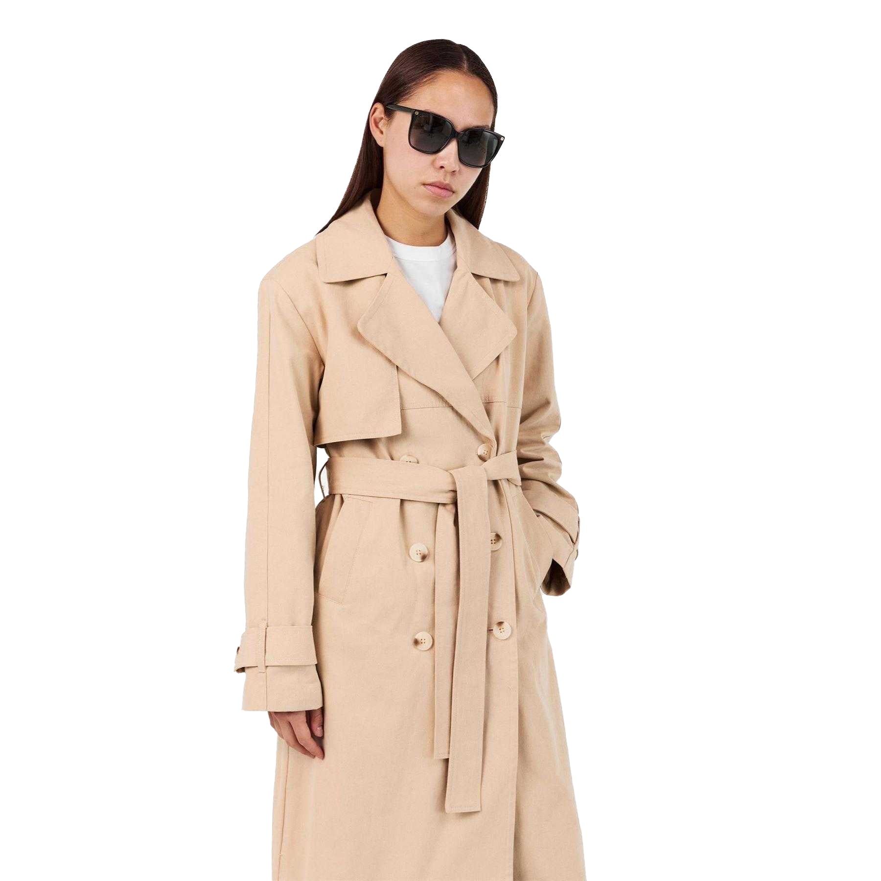 Beige - Lifestyle - 4th & Reckless Womens-Ladies Lapel Collar Trench Coat