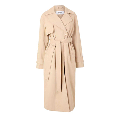 Beige - Front - 4th & Reckless Womens-Ladies Lapel Collar Trench Coat