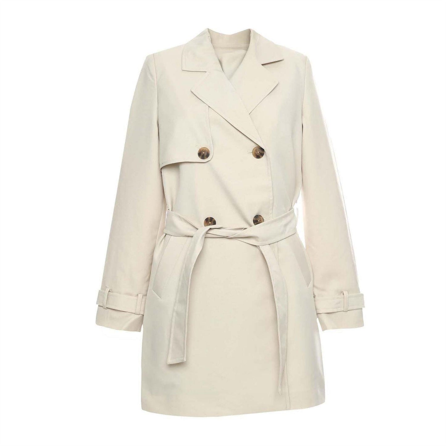 Oatmeal - Front - Vero Moda Womens-Ladies Polyester Trench Coat