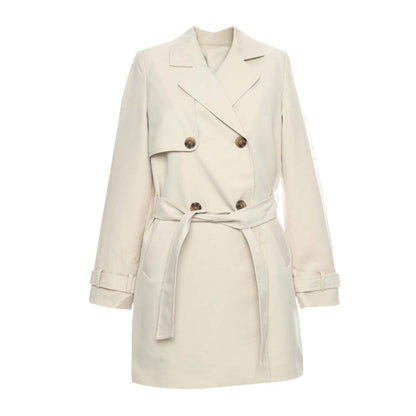 Oatmeal - Front - Vero Moda Womens-Ladies Polyester Trench Coat