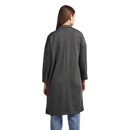Dark Grey - Back - Pieces Womens-Ladies Notch Neck Relaxed Fit Coat