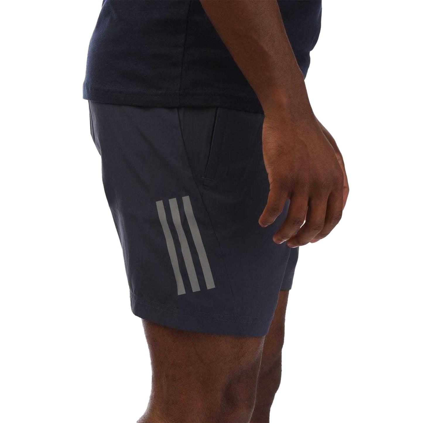 Navy - Side - Adidas Mens Tech Running Shorts