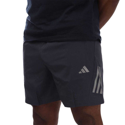 Navy - Front - Adidas Mens Tech Running Shorts