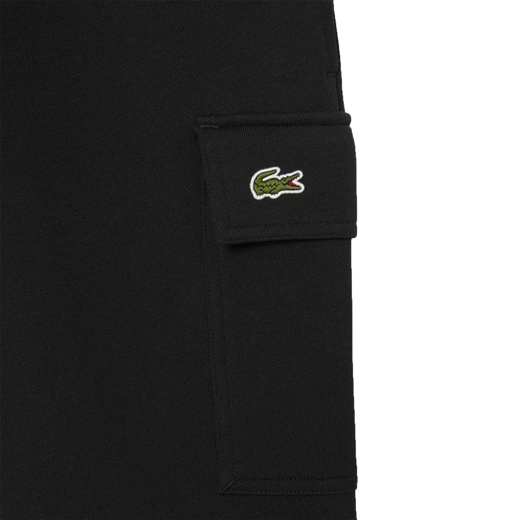Black - Back - Lacoste Mens Cotton Cargo Shorts