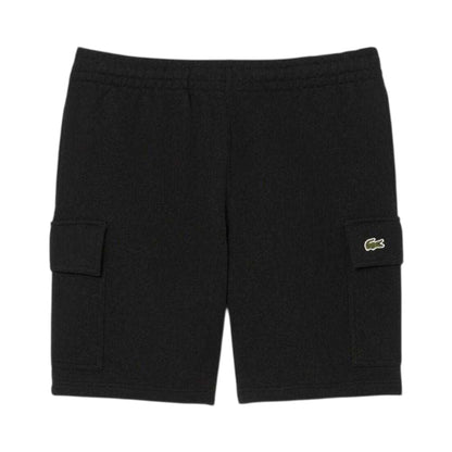 Black - Front - Lacoste Mens Cotton Cargo Shorts