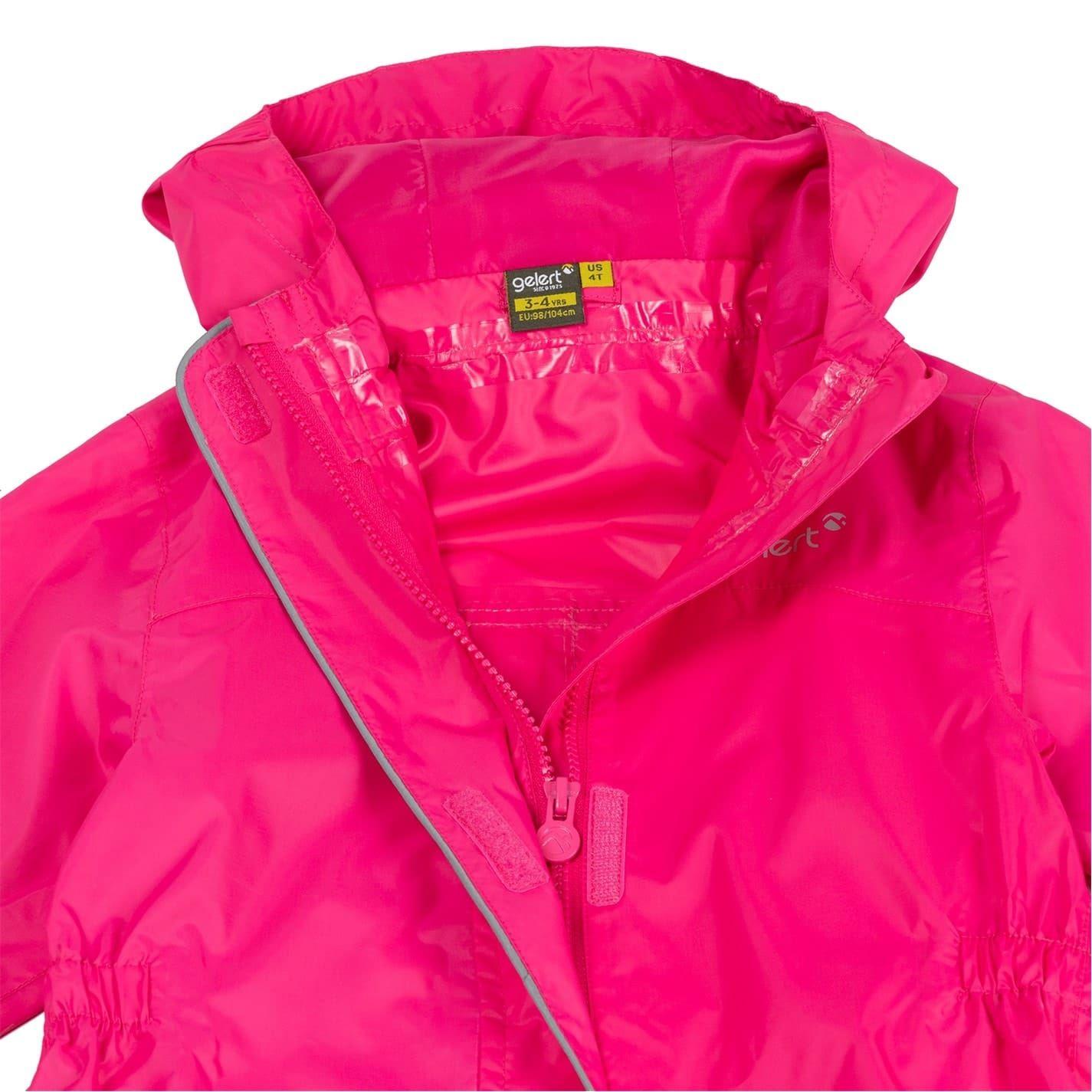 Pink - Side - Gelert Childrens-Kids Waterproof Rain Suit