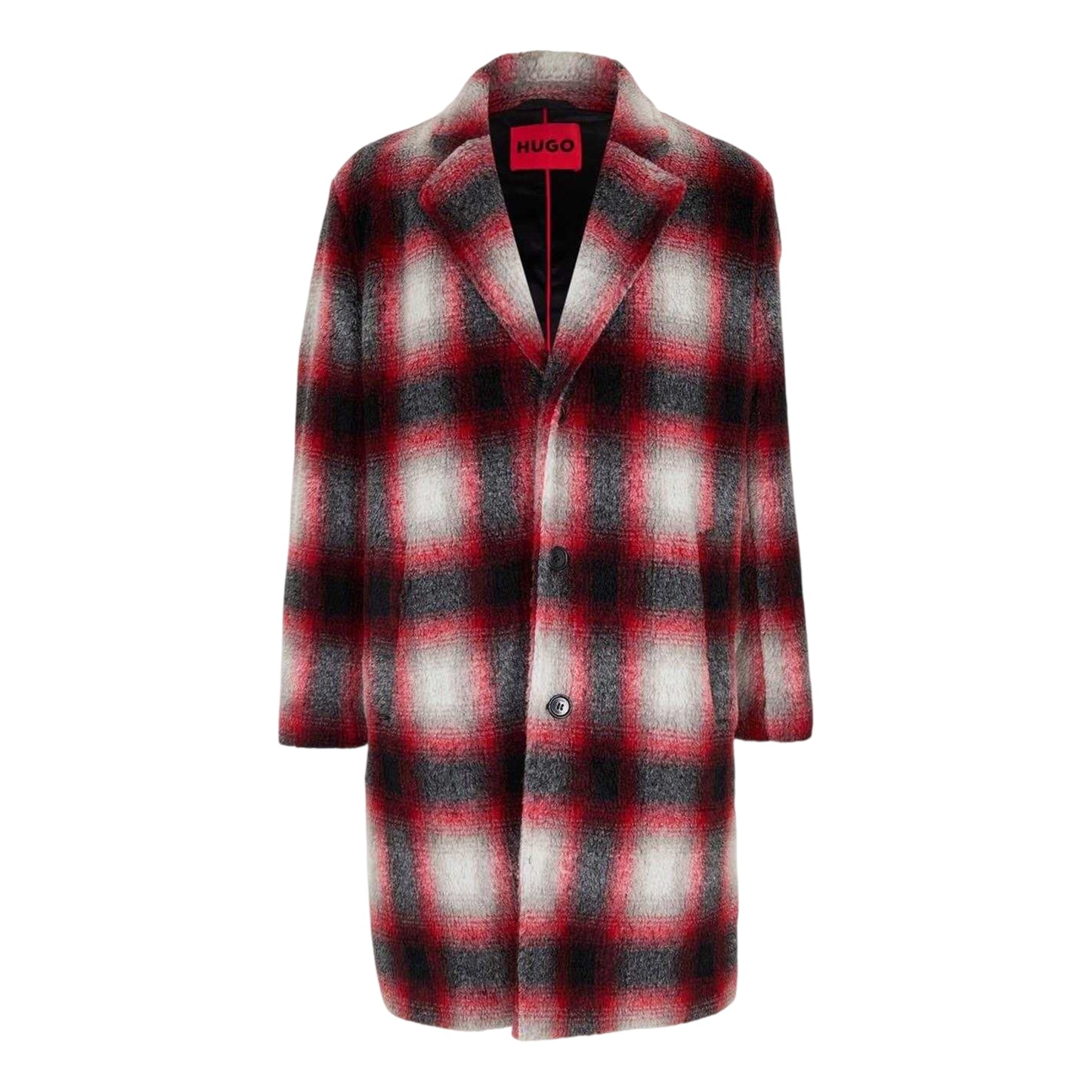 Purple Plaid - Front - Hugo Womens-Ladies Plaid Coat