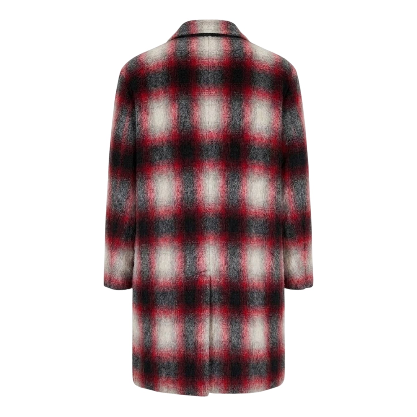 Purple Plaid - Back - Hugo Womens-Ladies Plaid Coat